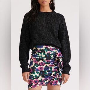 Veronica Beard Ravello Floral Jacquard Ruched Silk Mini Skirt. Size: 0